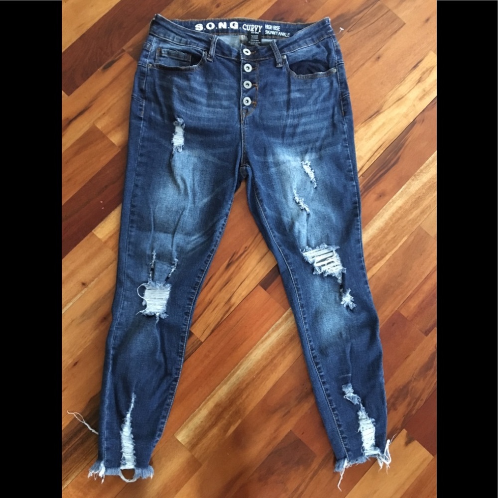 High Rise Skinny Ankle Jeans from S.O.N.G.